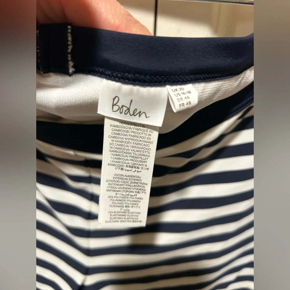 Boden Swim Piping Shorts Stripe , size  16-18